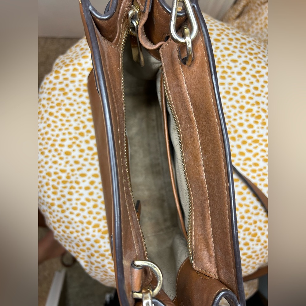 Michael Kors Brown Crossbody.  Worn, but still looks good. - Picture 7 of 11